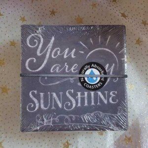 Set of Four Absorbent Stone "You Are My Sunshine" Coasters